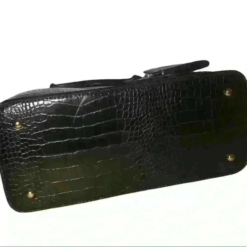 Bebe Black Croco Satchel with Card‎ Case
